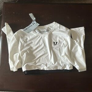 Firm abs, long sleeve crop top